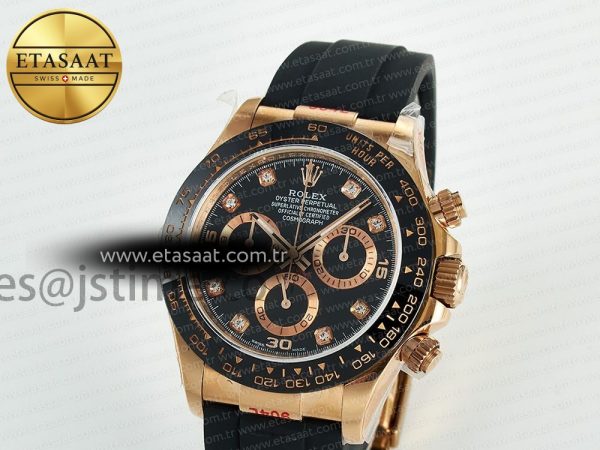 Daytona 116515 QF 1:1 Best Edition Black/RG Dial on Oysterflex Strap SH4130 V11（Gain Weight）