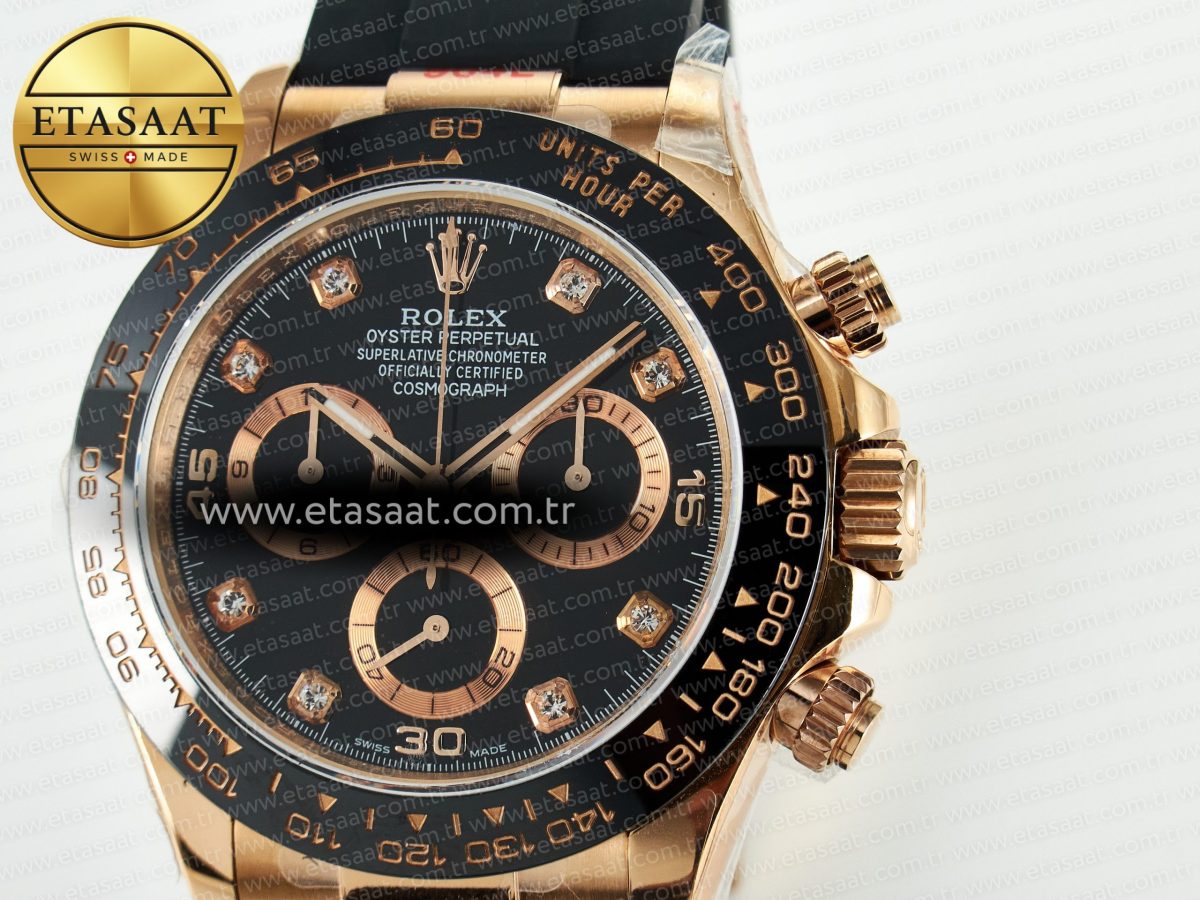 Daytona 116515 QF 1:1 Best Edition Black/RG Dial on Oysterflex Strap SH4130 V11（Gain Weight） - Görsel 11