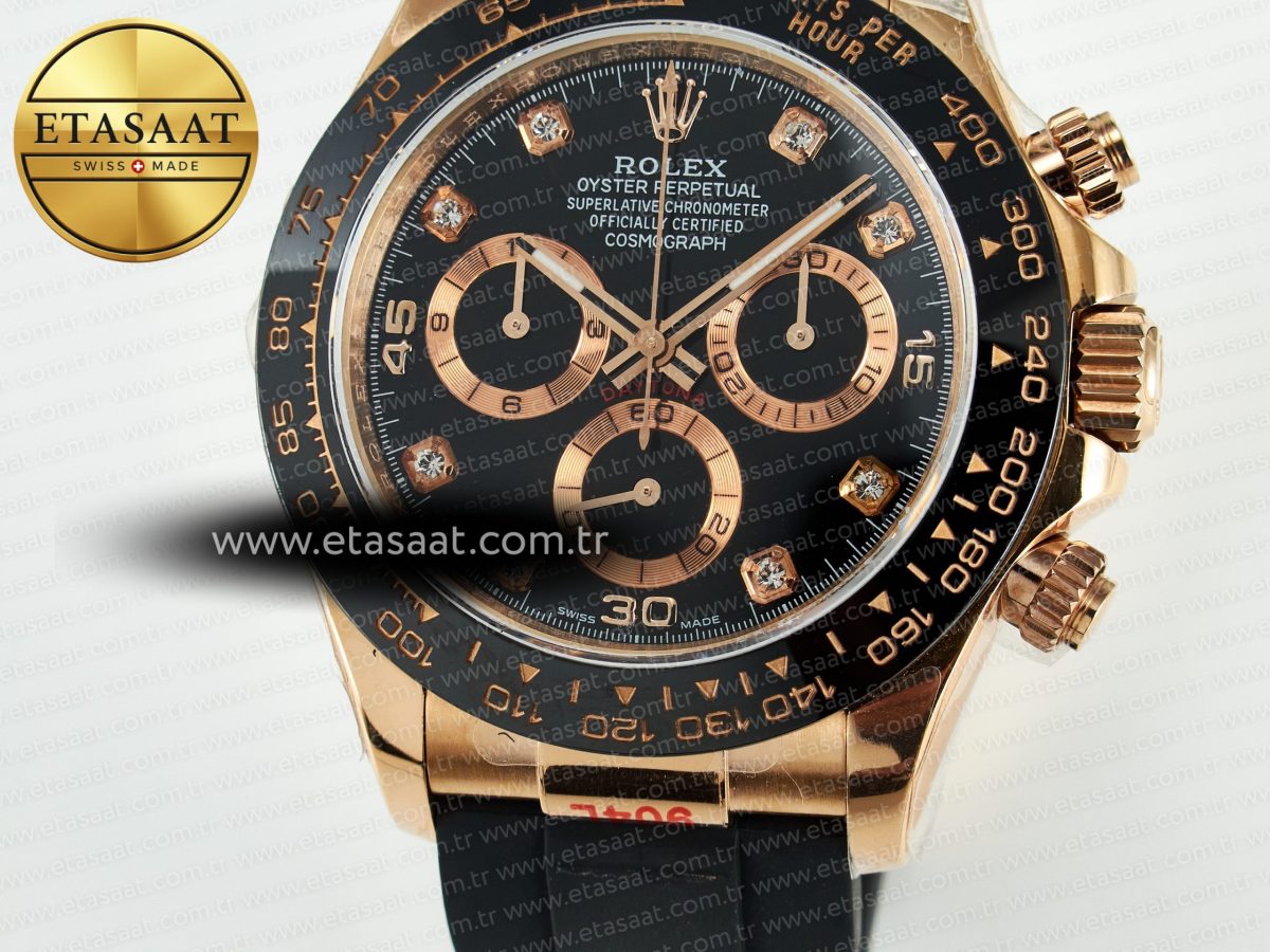 Daytona 116515 QF 1:1 Best Edition Black/RG Dial on Oysterflex Strap SH4130 V11（Gain Weight） - Görsel 12