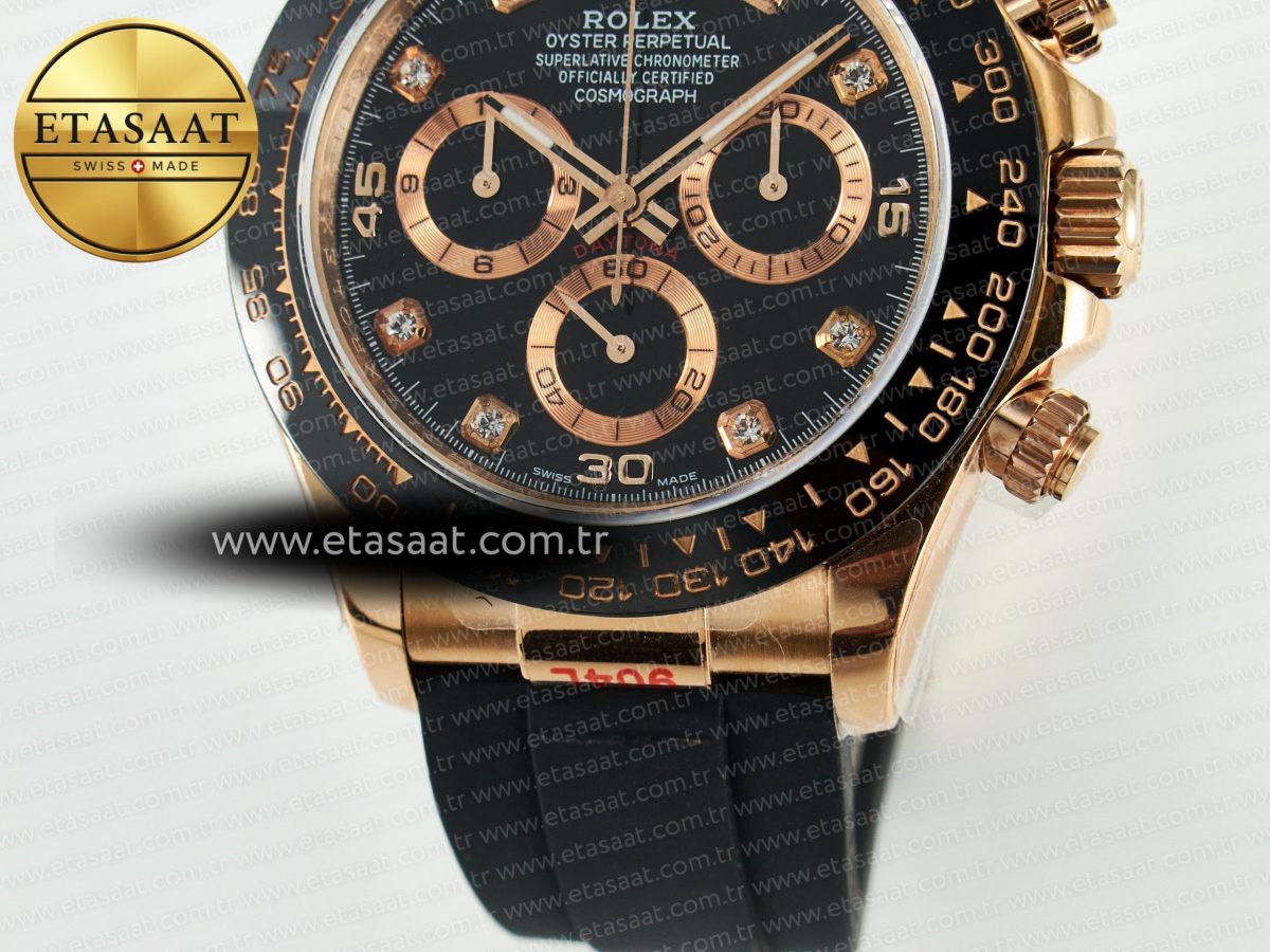 Daytona 116515 QF 1:1 Best Edition Black/RG Dial on Oysterflex Strap SH4130 V11（Gain Weight） - Görsel 14