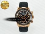Daytona 116515 QF 1:1 Best Edition Black/RG Dial on Oysterflex Strap SH4130 V11（Gain Weight） - Görsel 3