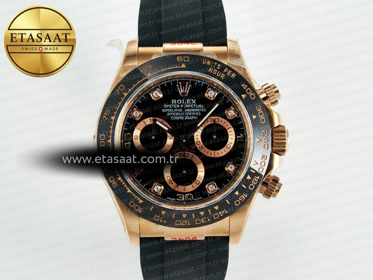 Daytona 116515 QF 1:1 Best Edition Black/RG Dial on Oysterflex Strap SH4130 V11（Gain Weight） - Görsel 4