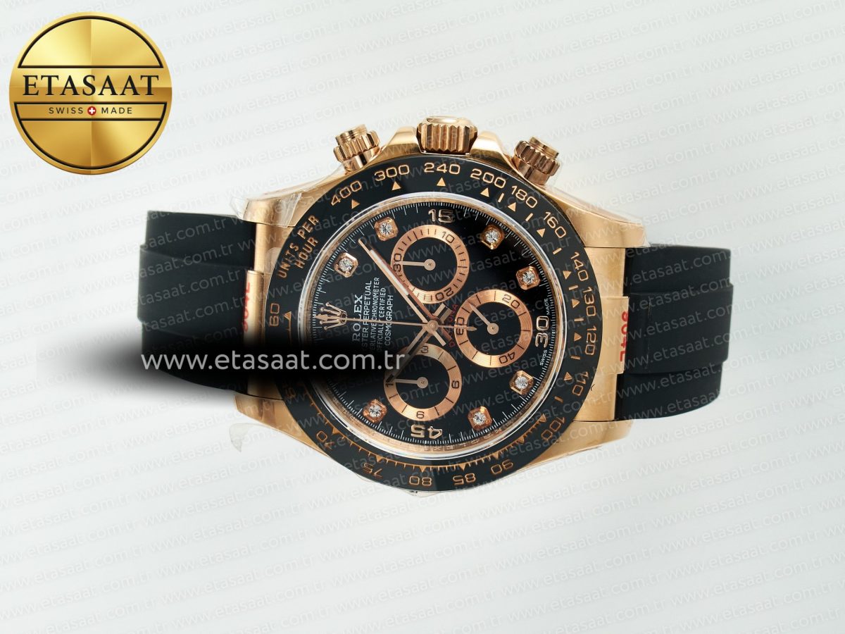 Daytona 116515 QF 1:1 Best Edition Black/RG Dial on Oysterflex Strap SH4130 V11（Gain Weight） - Görsel 8