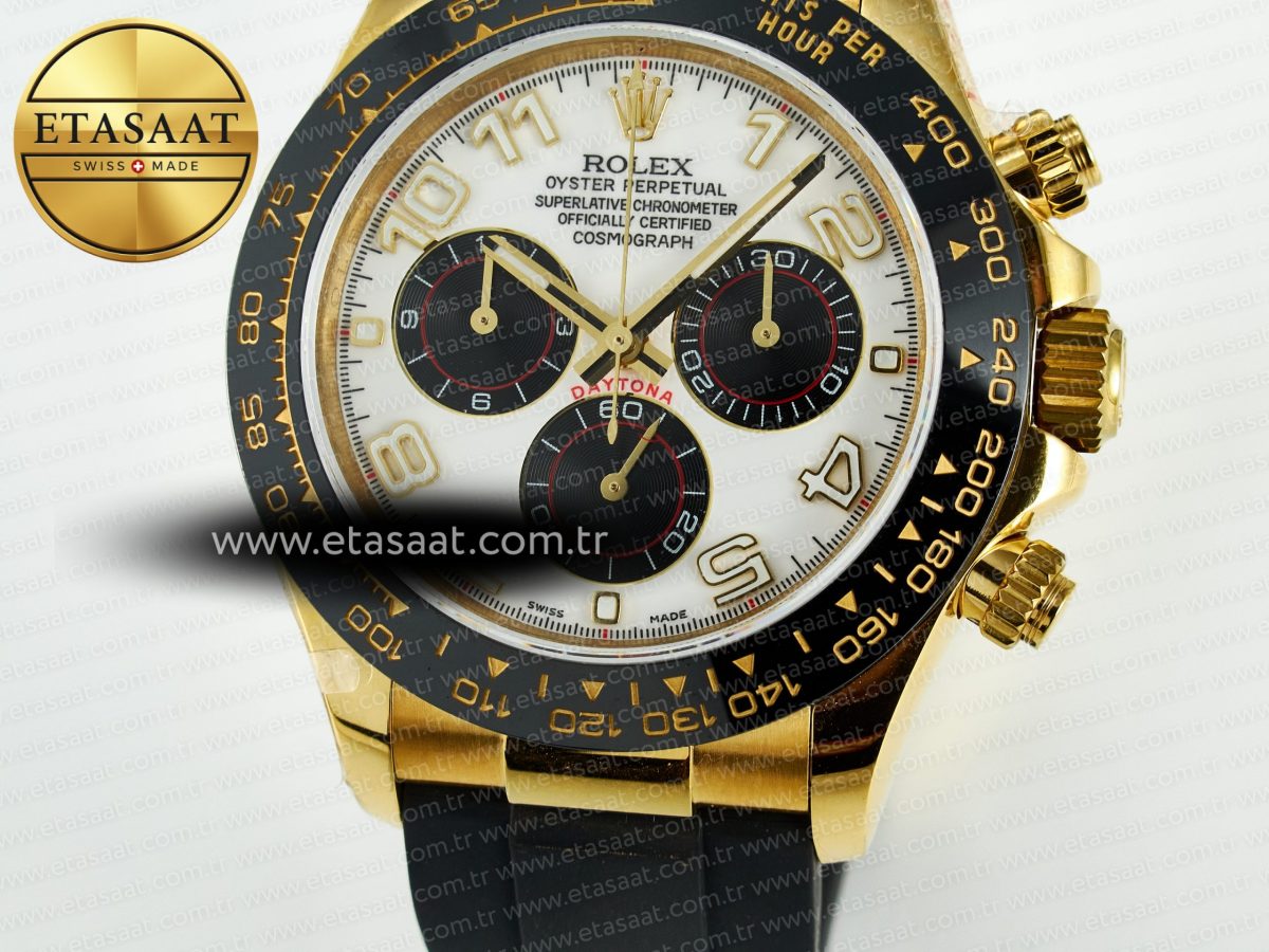 Daytona 116518 QF 1:1 Best Edition White/Black Dial on Oysterflex Strap SH4130 V11（Gain Weight） - Görsel 11