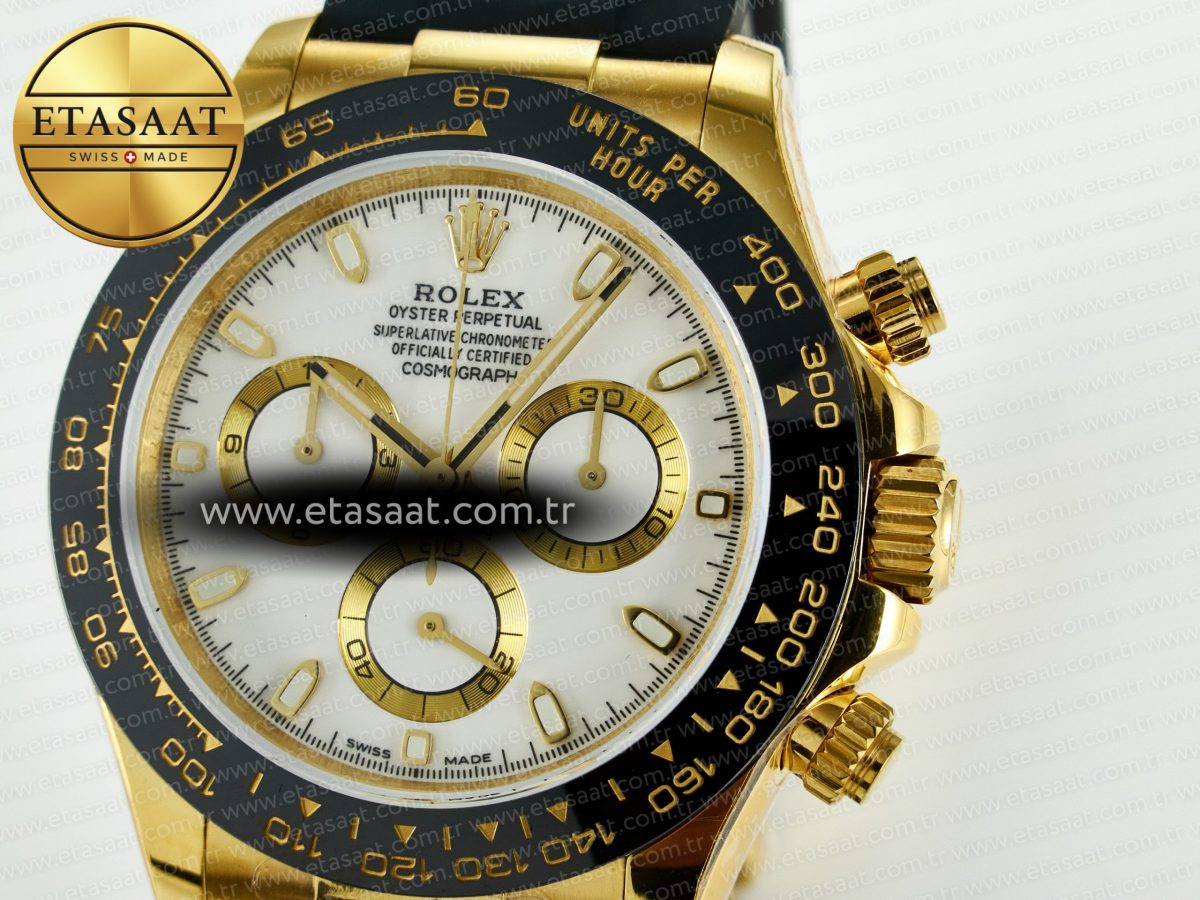 Daytona 116518 QF 1:1 Best Edition White/YG Dial on Oysterflex Strap SH4130 V11（Gain Weight） - Görsel 11