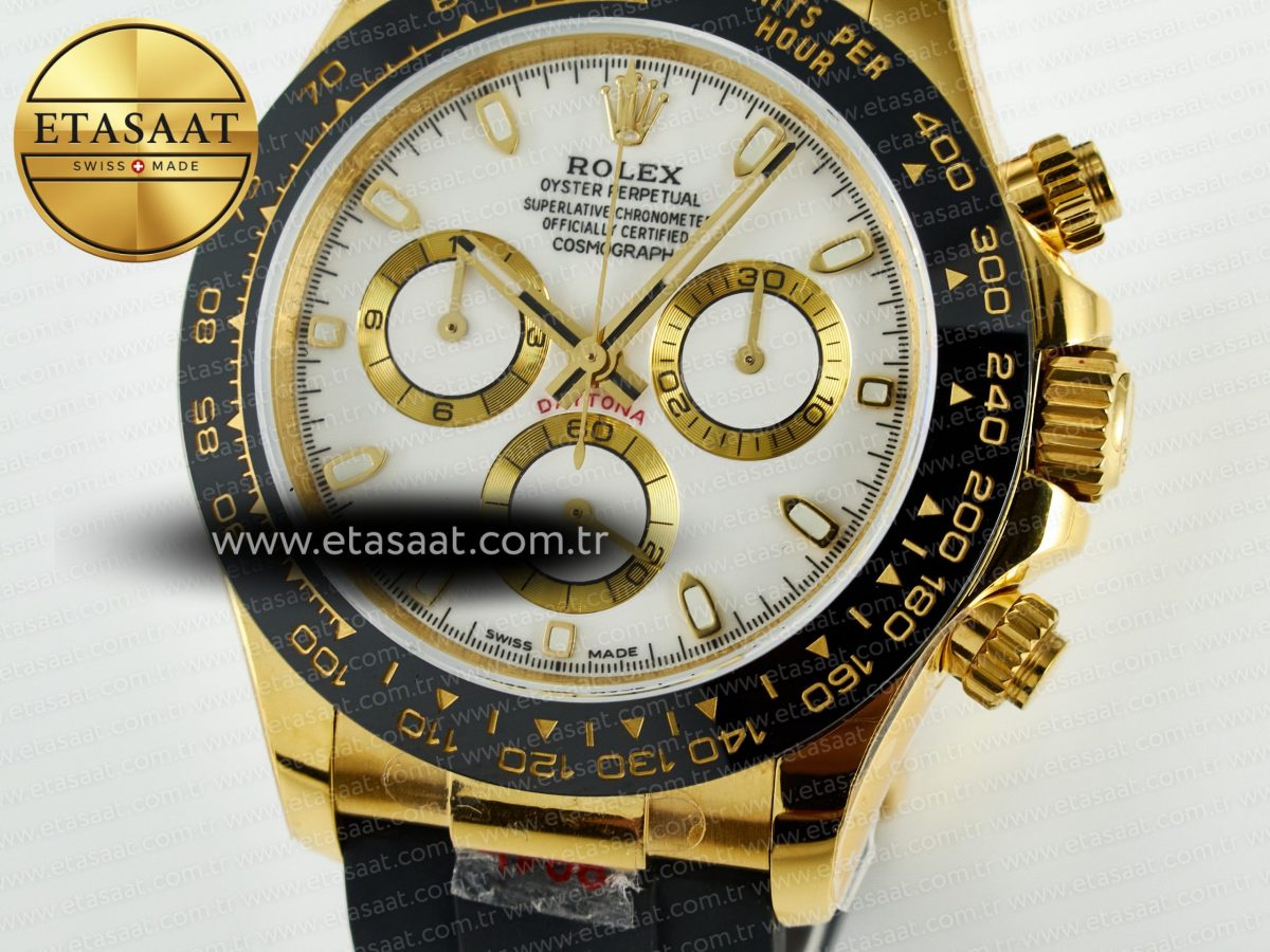 Daytona 116518 QF 1:1 Best Edition White/YG Dial on Oysterflex Strap SH4130 V11（Gain Weight） - Görsel 12