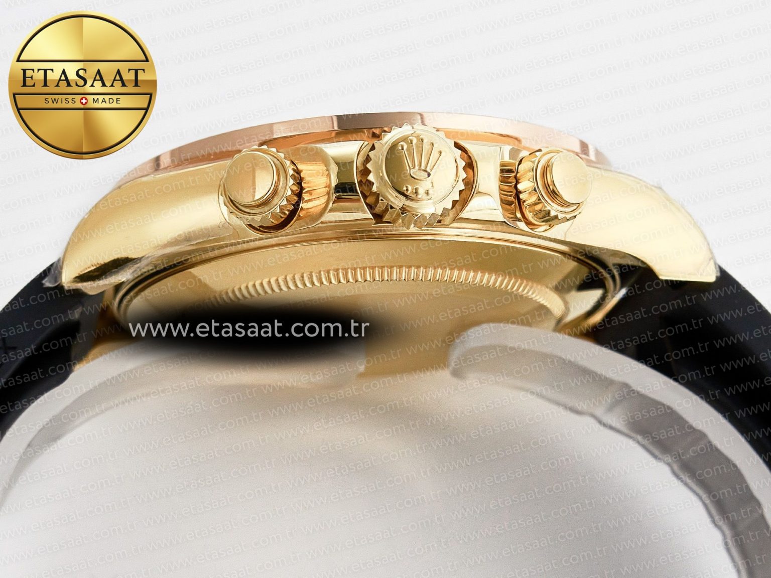 Daytona 116518 YG Orange Crystal Bezel N6F Best Edition Black Dial on Oysterflex Strap SA4130 - Görsel 15