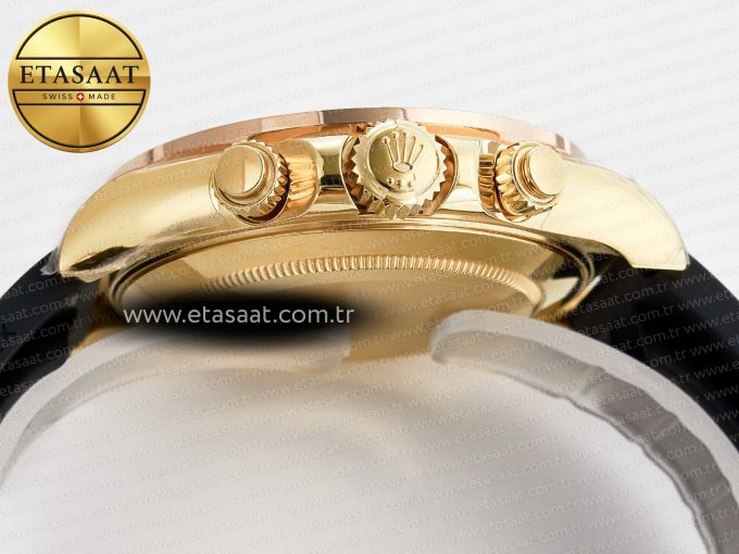 Daytona 116518 YG Orange Crystal Bezel N6F Best Edition Black Dial on Oysterflex Strap SA4130 - Görsel 15