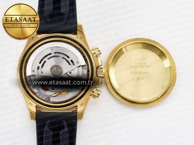 Daytona 116518 YG Orange Crystal Bezel N6F Best Edition Black Dial on Oysterflex Strap SA4130 - Görsel 19