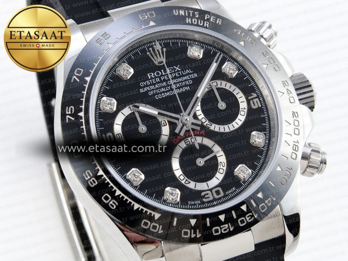 Daytona 116519 SS OMF Best Edition Black Diamonds Dial on Oysterflex Strap A7750 (Slim Movement) - Görsel 5