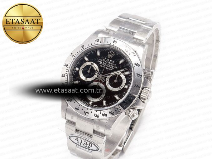 Daytona 116520 Clean 1:1 Best Edition 904L SS Case and Bracelet Black Dial SA4130 V3 - Görsel 1