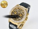 Daytona 116588 TBR “Eye of the Tiger” Clean 1:1 Best Edition 904L YG Black Diamonds Dial on Black Rubber Strap SA4130