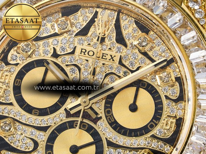 Daytona 116588 TBR “Eye of the Tiger” Clean 1:1 Best Edition 904L YG Black Diamonds Dial on Black Rubber Strap SA4130 - Görsel 11