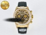 Daytona 116588 TBR “Eye of the Tiger” Clean 1:1 Best Edition 904L YG Black Diamonds Dial on Black Rubber Strap SA4130 - Görsel 3