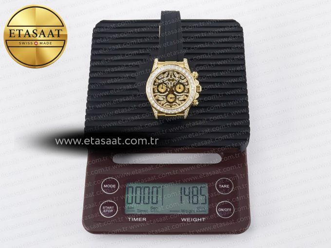 Daytona 116588 TBR “Eye of the Tiger” Clean 1:1 Best Edition 904L YG Black Diamonds Dial on Black Rubber Strap SA4130 - Görsel 34