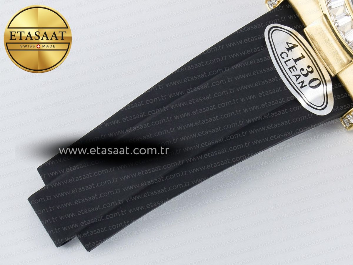 Daytona 116589 RBOW Clean YG 1:1 Best Edition 904L Rainbow Black Diamonds Dial on Black Rubber Strap SA4130 - Görsel 26