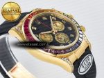 Daytona 116589 RBOW Clean YG 1:1 Best Edition 904L Rainbow Black Diamonds Dial on Black Rubber Strap SA4130 - Görsel 7