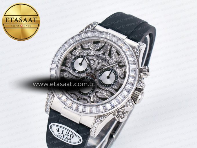 Daytona 116589 TBR “Eye of the Tiger” Clean 1:1 Best Edition 904L SS Black Diamonds Dial on Black Rubber Strap SA4130 - Görsel 2