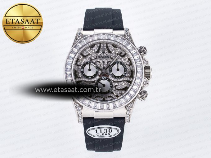 Daytona 116589 TBR “Eye of the Tiger” Clean 1:1 Best Edition 904L SS Black Diamonds Dial on Black Rubber Strap SA4130 - Görsel 3