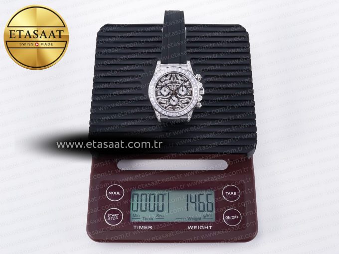 Daytona 116589 TBR “Eye of the Tiger” Clean 1:1 Best Edition 904L SS Black Diamonds Dial on Black Rubber Strap SA4130 - Görsel 34