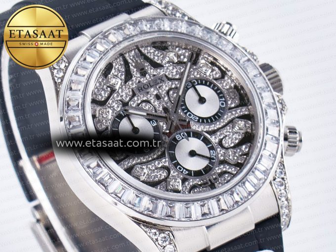 Daytona 116589 TBR “Eye of the Tiger” Clean 1:1 Best Edition 904L SS Black Diamonds Dial on Black Rubber Strap SA4130 - Görsel 5