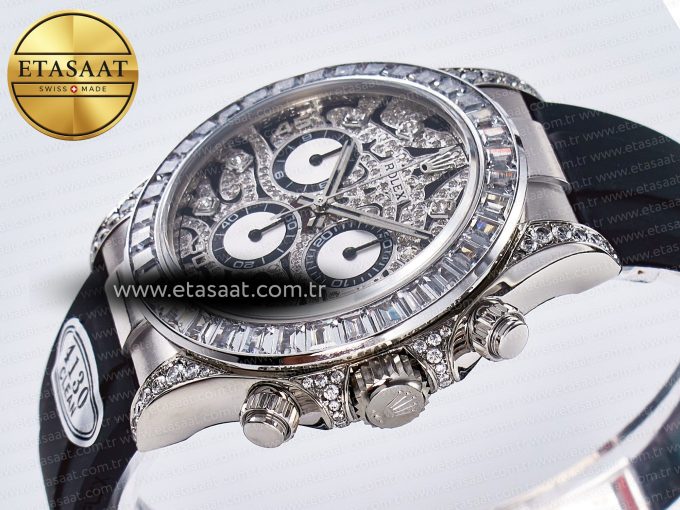 Daytona 116589 TBR “Eye of the Tiger” Clean 1:1 Best Edition 904L SS Black Diamonds Dial on Black Rubber Strap SA4130 - Görsel 6