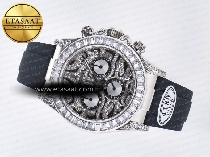 Daytona 116589 TBR “Eye of the Tiger” Clean 1:1 Best Edition 904L SS Black Diamonds Dial on Black Rubber Strap SA4130 - Görsel 8