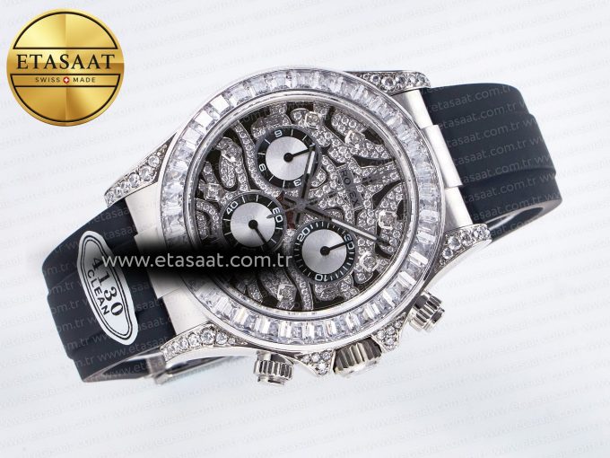 Daytona 116589 TBR “Eye of the Tiger” Clean 1:1 Best Edition 904L SS Black Diamonds Dial on Black Rubber Strap SA4130 - Görsel 9