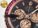 Daytona 116595 RBOW Clean RG 1:1 Best Edition 904L Rainbow Black Diamonds Dial on Black Rubber Strap SA4130 - Görsel 10