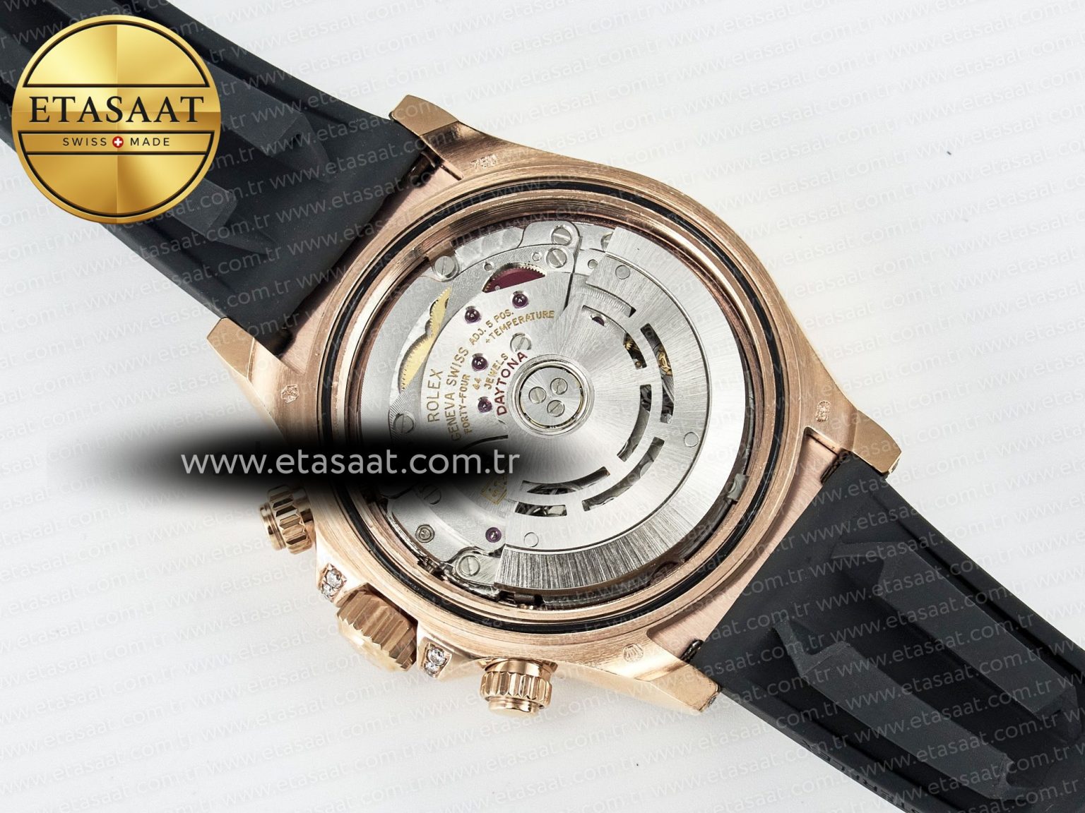 Daytona 116595 RBOW Clean RG 1:1 Best Edition 904L Rainbow Black Diamonds Dial on Black Rubber Strap SA4130 - Görsel 20