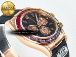 Daytona 116595 RBOW Clean RG 1:1 Best Edition 904L Rainbow Black Diamonds Dial on Black Rubber Strap SA4130 - Görsel 7