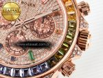 Daytona 116595 RBOW Clean RG 1:1 Best Edition 904L Rainbow Diamonds Dial on Black Rubber Strap SA4130 - Görsel 12