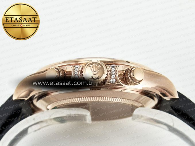 Daytona 116595 RBOW Clean RG 1:1 Best Edition 904L Rainbow Diamonds Dial on Black Rubber Strap SA4130 - Görsel 15