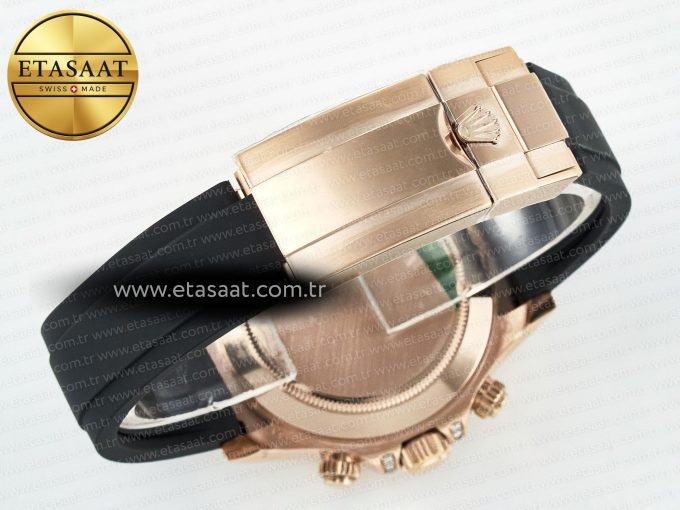 Daytona 116595 RBOW Clean RG 1:1 Best Edition 904L Rainbow Diamonds Dial on Black Rubber Strap SA4130 - Görsel 16