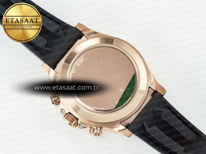 Daytona 116595 RBOW Clean RG 1:1 Best Edition 904L Rainbow Diamonds Dial on Black Rubber Strap SA4130 - Görsel 17
