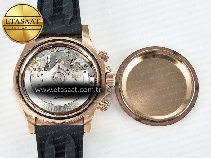Daytona 116595 RBOW Clean RG 1:1 Best Edition 904L Rainbow Diamonds Dial on Black Rubber Strap SA4130 - Görsel 18