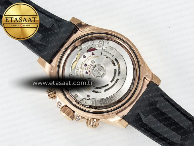 Daytona 116595 RBOW Clean RG 1:1 Best Edition 904L Rainbow Diamonds Dial on Black Rubber Strap SA4130 - Görsel 19