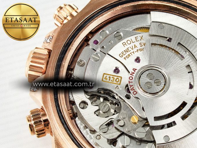 Daytona 116595 RBOW Clean RG 1:1 Best Edition 904L Rainbow Diamonds Dial on Black Rubber Strap SA4130 - Görsel 21