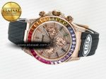 Daytona 116595 RBOW Clean RG 1:1 Best Edition 904L Rainbow Diamonds Dial on Black Rubber Strap SA4130 - Görsel 9