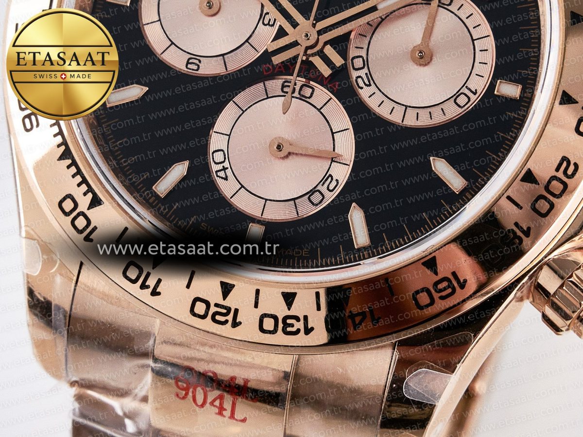 Daytona 126505 QF 1:1 Best Edition Black/RG Dial on RG Braclet SH4131 V5 (48 Hours Power Reserve) - Görsel 12