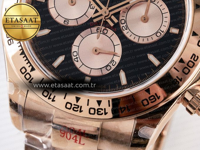 Daytona 126505 QF 1:1 Best Edition Black/RG Dial on RG Braclet SH4131 V5 (48 Hours Power Reserve) - Görsel 12