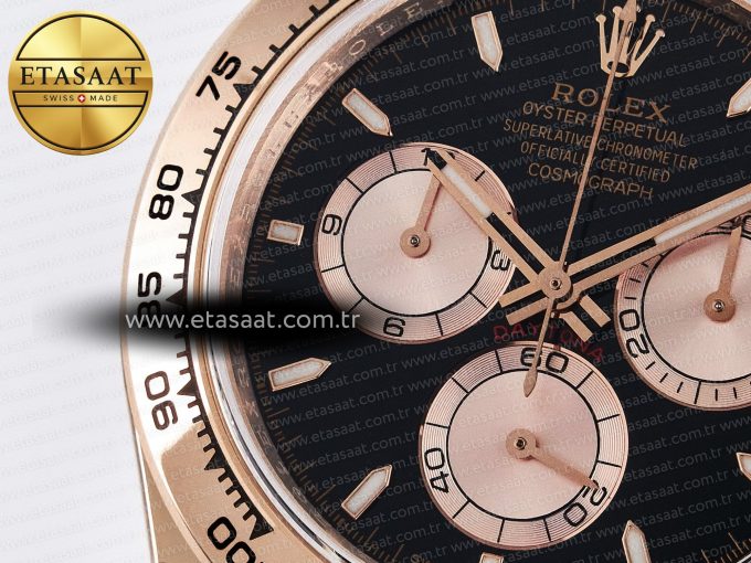Daytona 126505 QF 1:1 Best Edition Black/RG Dial on RG Braclet SH4131 V5 (48 Hours Power Reserve) - Görsel 13