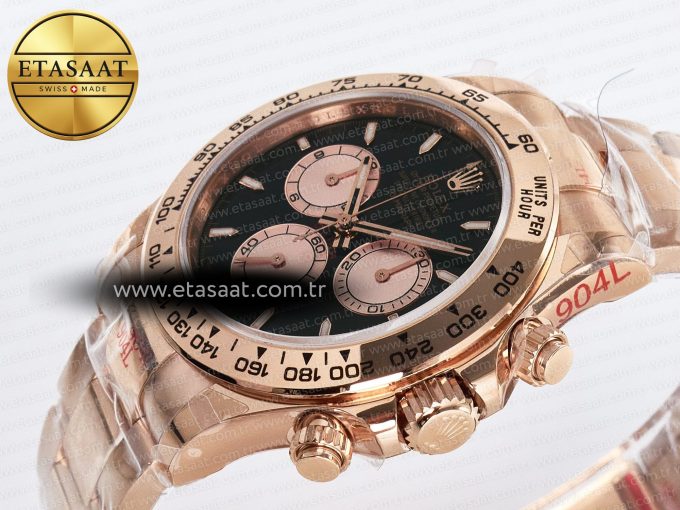 Daytona 126505 QF 1:1 Best Edition Black/RG Dial on RG Braclet SH4131 V5 (48 Hours Power Reserve) - Görsel 6