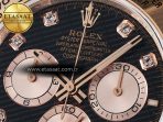 Daytona 126505 QF 1:1 Best Edition Black/RG Diamonds Dial on RG Braclet SH4131 V5 (48 Hours Power Reserve) - Görsel 10