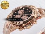 Daytona 126505 QF 1:1 Best Edition Black/RG Diamonds Dial on RG Braclet SH4131 V5 (48 Hours Power Reserve) - Görsel 6
