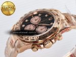 Daytona 126505 QF 1:1 Best Edition Black/RG Diamonds Dial on RG Braclet SH4131 V5 (48 Hours Power Reserve) - Görsel 6