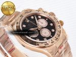 Daytona 126505 QF 1:1 Best Edition Black/RG Diamonds Dial on RG Braclet SH4131 V5 (48 Hours Power Reserve) - Görsel 7