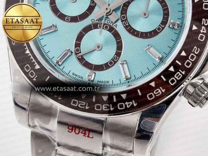 Daytona 126506 QF 1:1 Best Edition Ice Blue Crystal Dial on SS Bracelet Strap SH4131 V5 (48 Hours Power Reserve) - Görsel 12