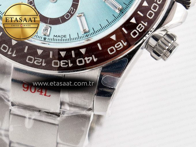 Daytona 126506 QF 1:1 Best Edition Ice Blue Crystal Dial on SS Bracelet Strap SH4131 V5 (48 Hours Power Reserve) - Görsel 14