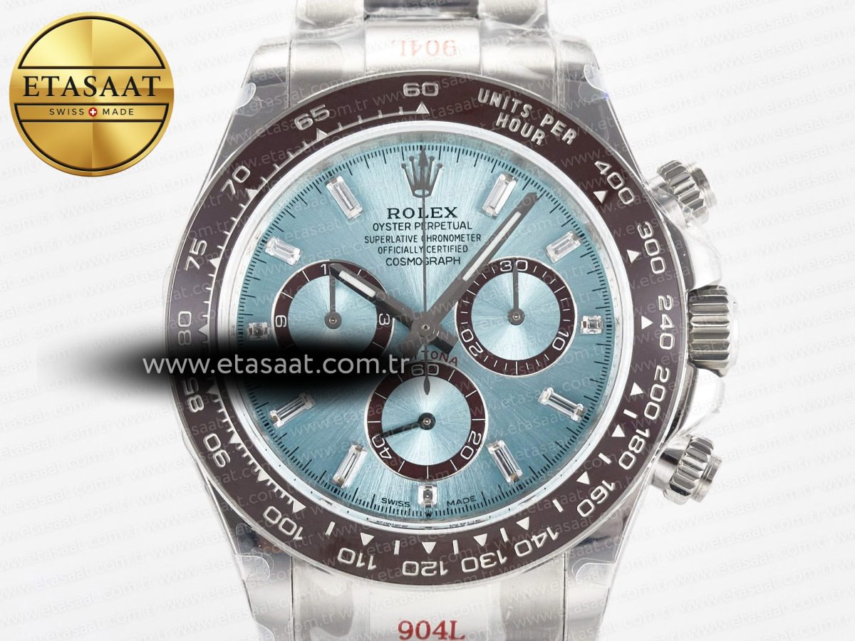 Daytona 126506 QF 1:1 Best Edition Ice Blue Crystal Dial on SS Bracelet Strap SH4131 V5 (48 Hours Power Reserve) - Görsel 4